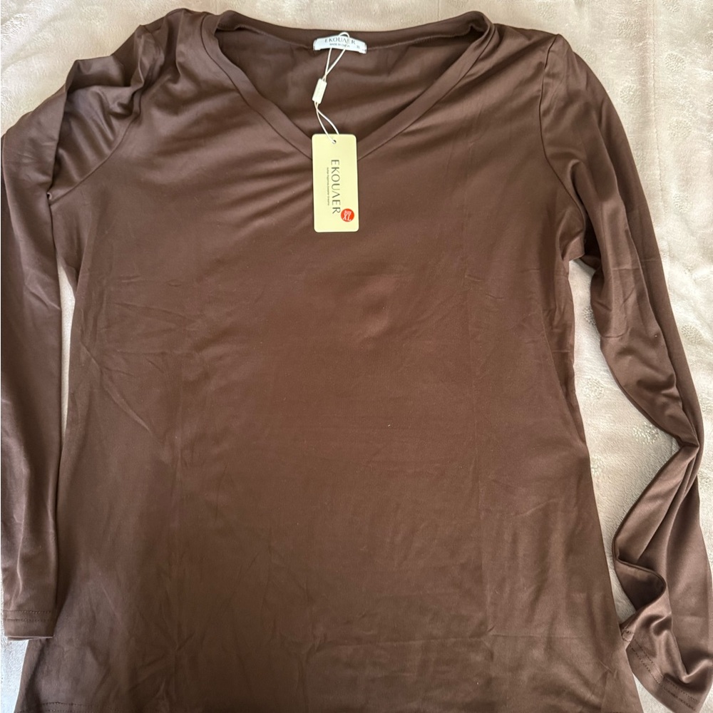 Brown Long Sleeve Top